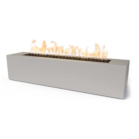 The Outdoor Plus 72 Rectangular Carmen Fire Pit, Powder Coated Metal, Pewter, Plug, Play Electronic Ignition, Natural Gas OPT-CRMPC7216EKIT-PEW-NG